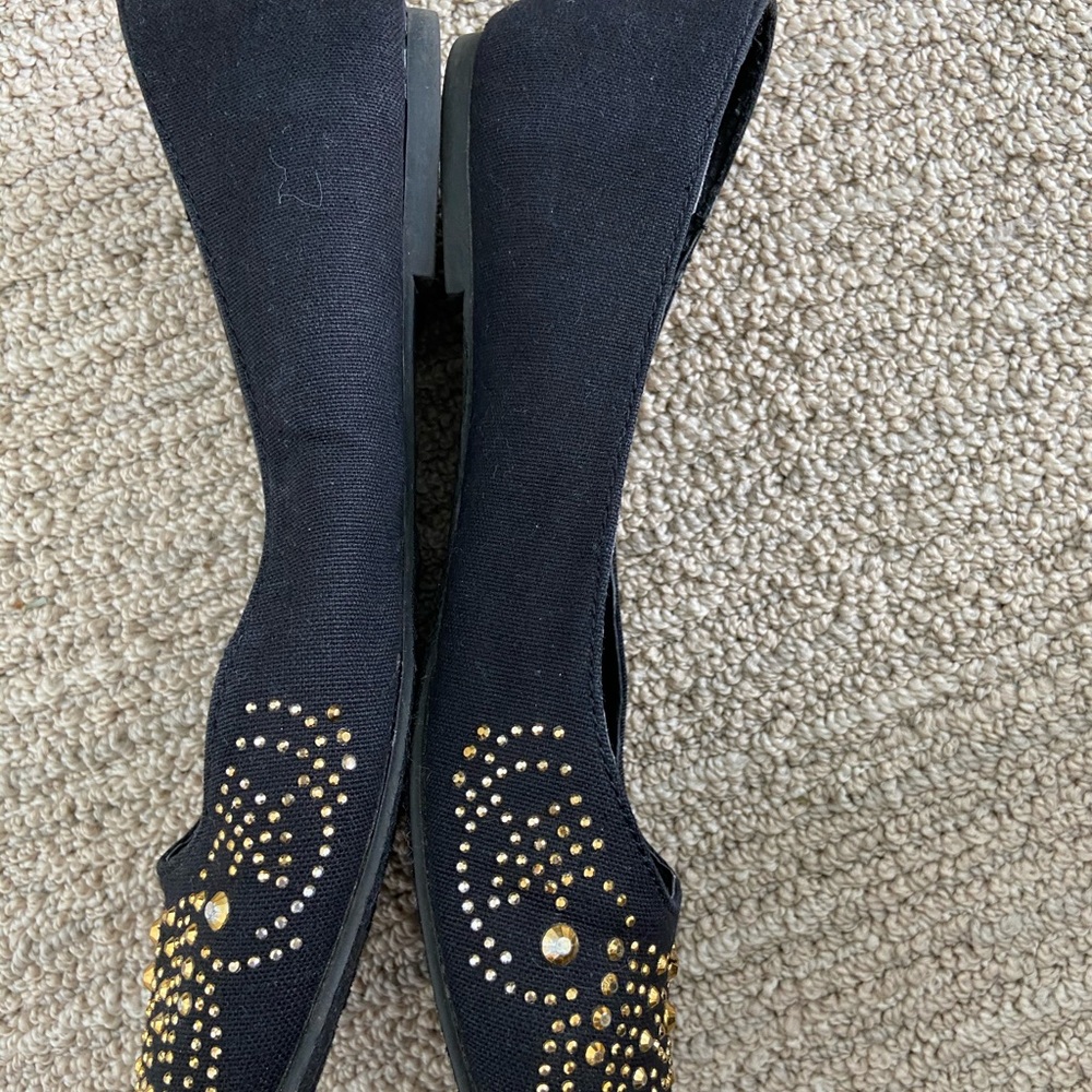 Gold Studded Steve Madden black flats